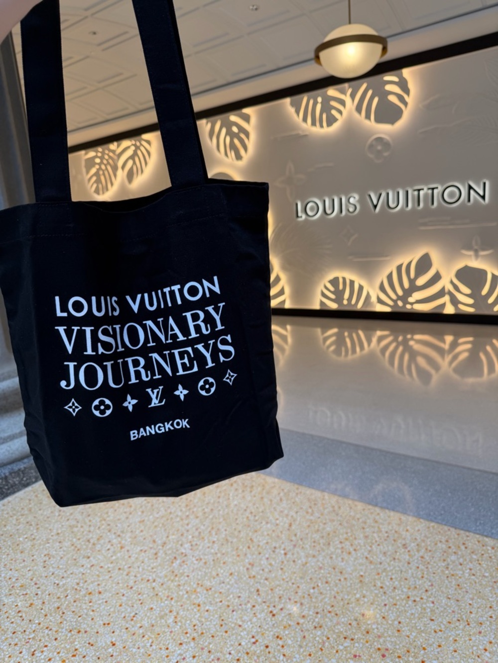 Louis Vuitton Black Canvas "Visionary Journeys" Tote - Bangkok Print
